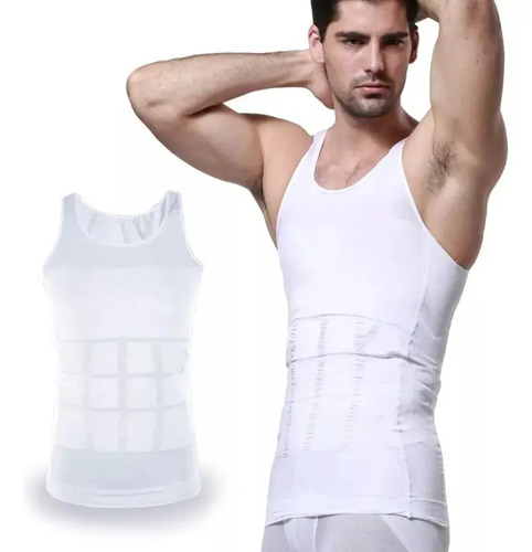 Faja Reductora Camiseta De Compresión Para Hombre  Moldeador De Abdomen Y Espalda, Talla Xl Negro/blanco 19
