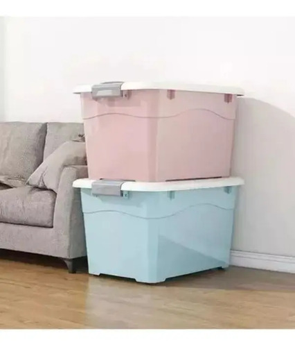 Caja Organizadora 60 Litros Con Ruedas Color Gris Falatale 15