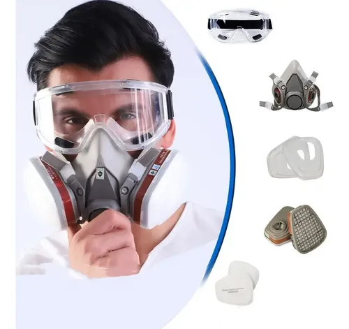 Mascarilla Antigás Media Cara 6200 + Filtro Respiratorio Generic