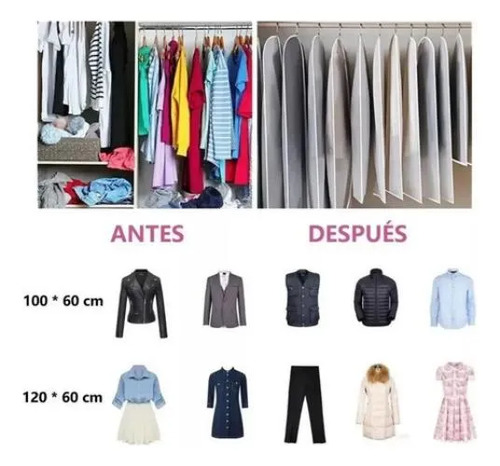 12 Bolsas Transparentes Cubre Trajes Colgar Closet 60*120cm Color Blanco 17
