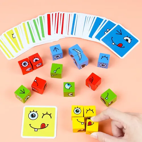 Juego De Puzzle Cubos Didáctico Expresiones Y Emociones 13
