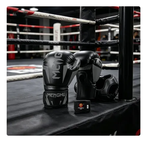 Guantes De Boxeo Profesional De Alta Calidad Con Velcro 14oz Negro 10