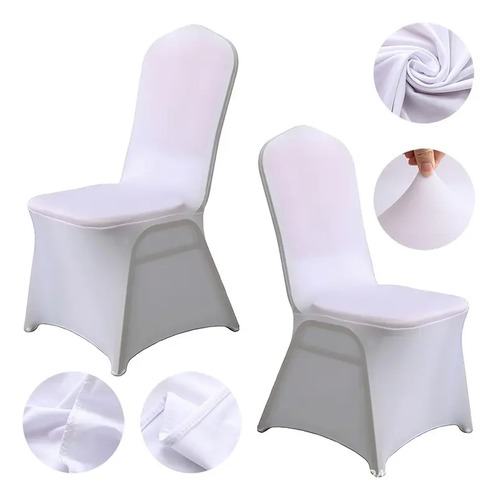 4 Unidades !! Funda Sillas Spandex Para Evento Blanco 10