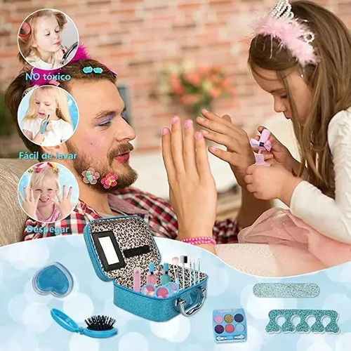 Kit De Maquillaje Para Niños Lavable Moda Conjunto 32 Pcs 4