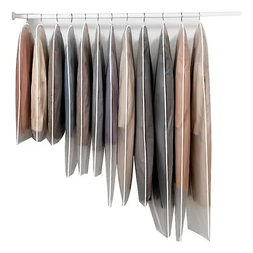 12 Bolsas Transparentes Cubre Trajes Colgar Closet 60*120cm Color Blanco 10