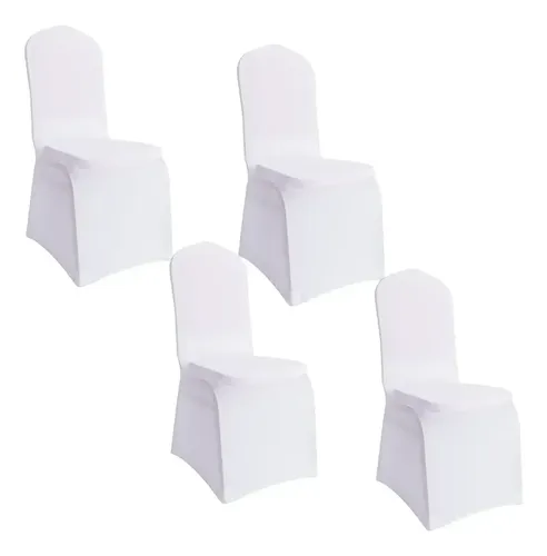 4 Unidades !! Funda Sillas Spandex Para Evento Blanco 12
