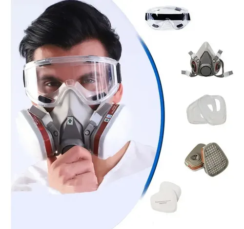 Mascarilla Antigás Media Cara 6200 + Filtro Respiratorio Generic 11