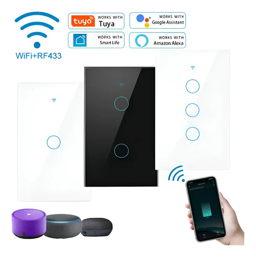 Apagador Inteligente Wifi Sin Cable Neutro 1,2 O 3 Canales 17
