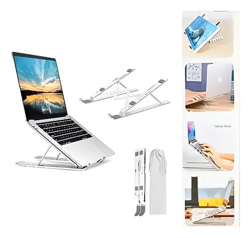 Soporte Portatil Notebook Aluminio Plegable De 7 Niveles Blanco 12