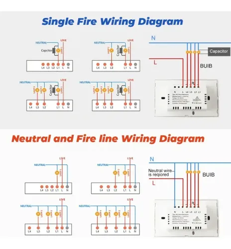 Apagador Inteligente Wifi Sin Cable Neutro 1,2 O 3 Canales 4