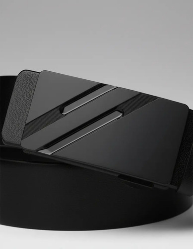 Cinturón Hombre Cuero De Vacuno Con Hebilla Automática 130cm Negro 130 10