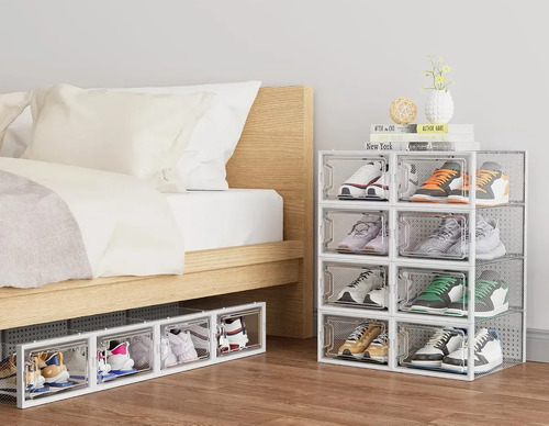 Caja Organizadora De Zapatos Set X6 Unidade Apilables Firmes Blanco 10