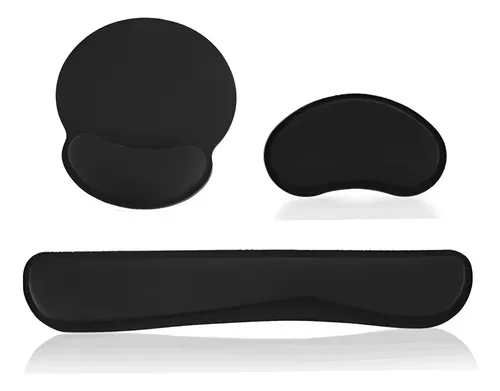 Reposamuñecas Mouse Alfombrilla Teclado Muñeca Color Negro 18
