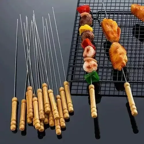 12 Brochetas Pinchos Anticucho Acero Barbacoa Parrilla Asado 16
