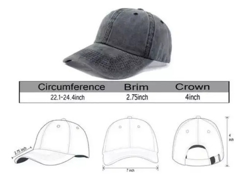 Gorro Jockey Desgastado Básico Estampar O Bordado Unisex 19