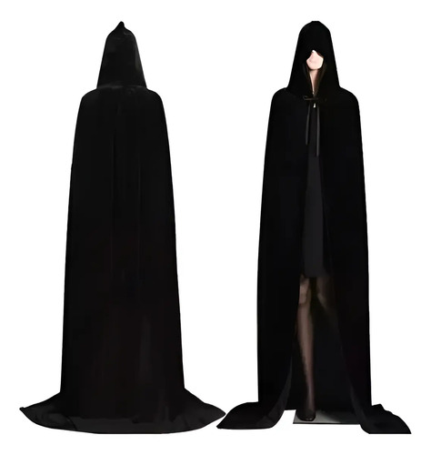 Capa Con Capucha Halloween Disfraz Noche De Brujas Unisex Negro 8