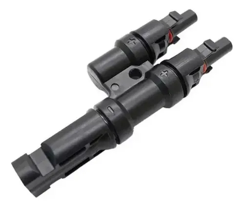 Conector Mc4 Doble (2 En 1 ) Par Macho/hembra Panel Solar Negro 3