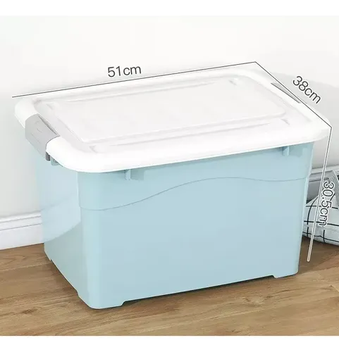 Pack 1 Caja Organizadora 60 Litros Con Ruedas 20