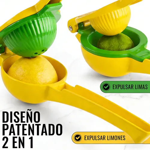 Exprimidor Manual Doble Mango Acero 2-en-1 Cocina Amarillo 4