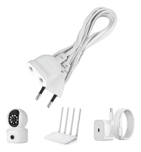 Extensión Electrica 10m 200w Para Cámara Led Adaptador Blanco 7