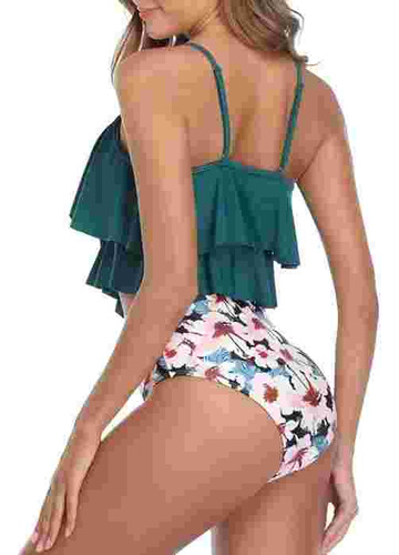 Bikini Alto En Punta Damasco Moda Sexy Traje De Baño 13
