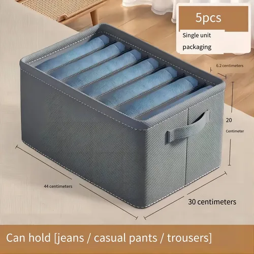 5pzs Organizador De Ropa De Armario Para Jeans Con Gris Gris 2
