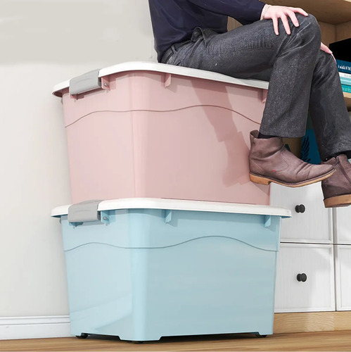 Caja Organizadora 60 Litros Con Ruedas Color Gris Falatale 20