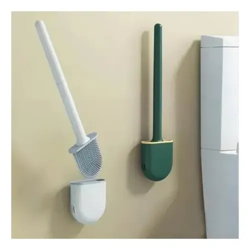 Escobilla De Baño Cepillo Punta Flexible Silicona Gris 20
