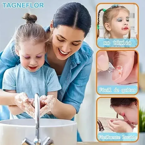 Kit De Maquillaje Para Niños Lavable Moda Conjunto 32 Pcs 3
