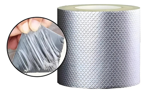 Cinta Sellador Butilo Techo Gotera Impermeable 100mm X 10m Plata 17