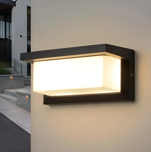 Lámpara Led Moderna Impermeable Ip65 De 24w Para Exterior Negro 7