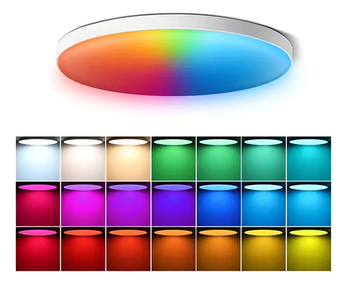 Lámpara De Techo Inteligente Wifi Ultra Delgadorgb Panel Led Rgb 18