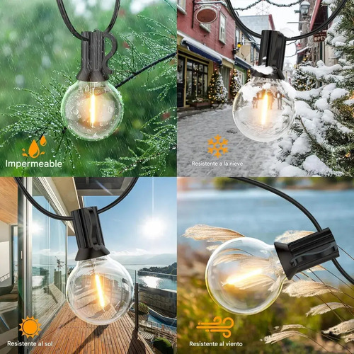Cadena De 25 Luces De 15 M Que Se Puede Conectar En Serie Blanco Cálido 7