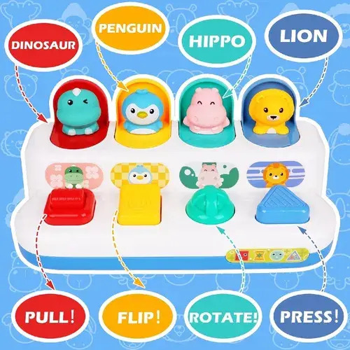 Juguete Pop Up Didáctico Animales Montessori Interactivo 10