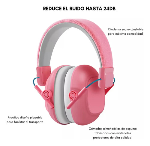 Audífonos Antiruido Niños Y Jóvenes Con Autismo Tdah Rap Color Verde 10