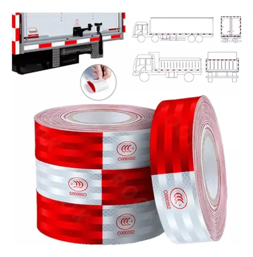 Rollo Cinta Reflectante Bicolor 5cm X 45metros Extra Fuerte 11