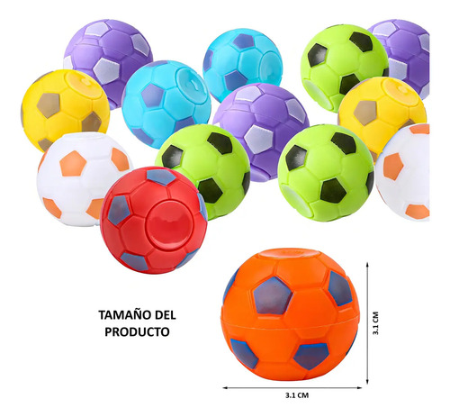 Pack 20 Spinner De Pelotas De Fútbol Sorpresa De Cumpleaños Color Variado Variado 4