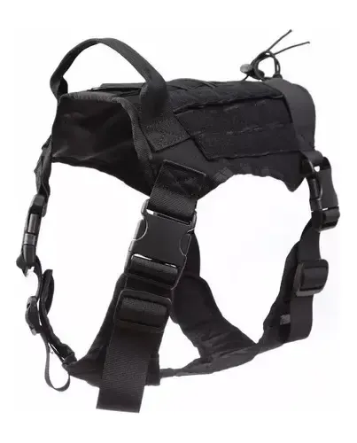 Arnés Táctico Profesional Ajustables Para Perros Grandes Color Negro Talla Del Arnés Xl 9
