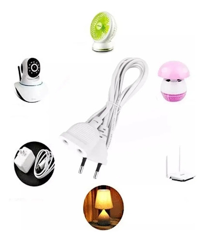 Extensión Electrica 5 Metros 200w Para Cámara,led,adaptador Blanco 9