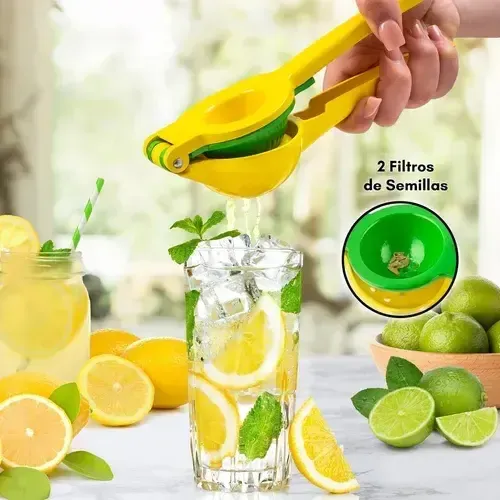 Exprimidor Manual Doble Mango Acero 2-en-1 Cocina Amarillo 9
