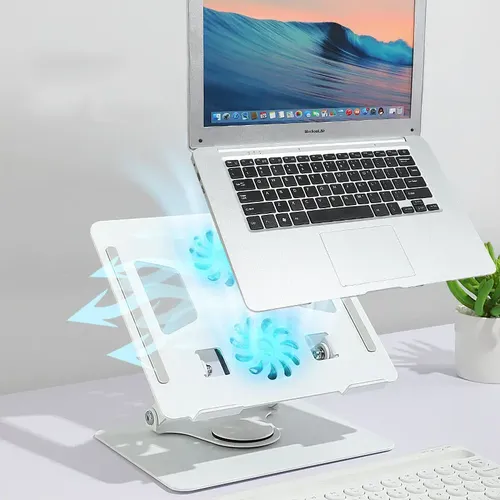 Soporte Base Alzador Notebook Laptop Mac Plegable Ajustable Negro 8