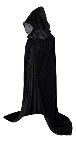 Capa Con Capucha Halloween Disfraz Noche De Brujas Unisex Negro