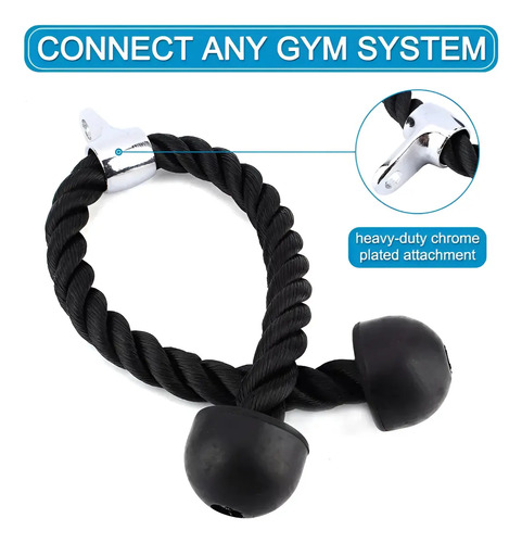 Cuerda Soga Para Triceps, Biceps Polea Mancuernas Fitness 5