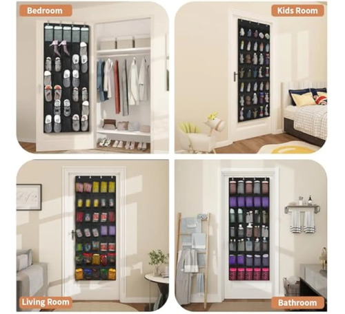 Zapatero Colgante Puerta Closet Organizador 35 Negro Negro 9