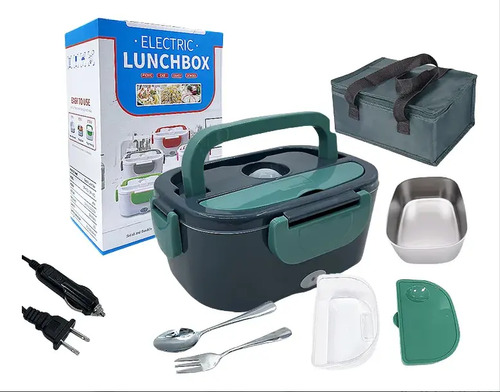 Lonchera Eléctrica Aluminio Portátil Calentar Comida 220v80w Verde Oscuro
