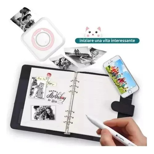 Mini Impresora Térmica Portátil Bluetooth Accesorios 13 Roll Rosa 11