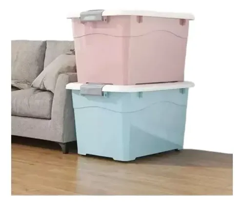 Caja Organizadora 60 Litros Con Ruedas Color Gris Falatale 7