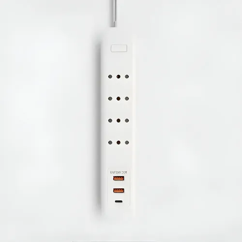 Alargador 4 Enchufes +rápida 20w ,2type C+1usb Protección Blanco 18