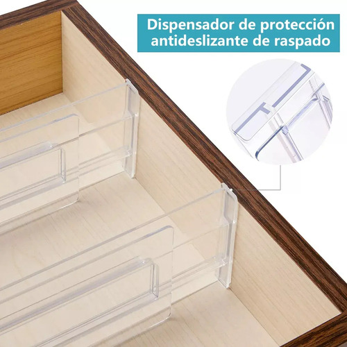 6 Pzs Separadores De Cajones Organizador Ajustable 28-48cm Blanco 5