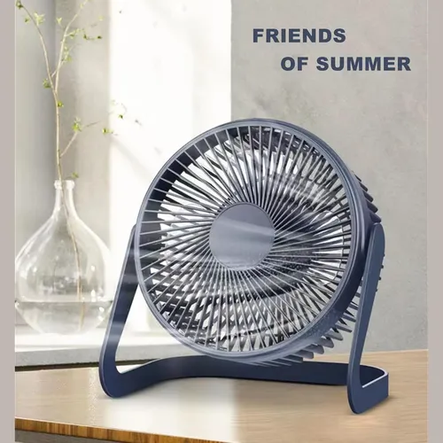 Ventilador Escritorio Usb Mini Fan Ajustable Silencioso 14 Cm Negro Plata 4 12